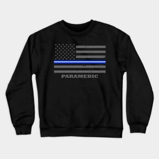 Thin White Line Flag - Paramedic Flag - EMT Flag - EMT Gift Crewneck Sweatshirt
